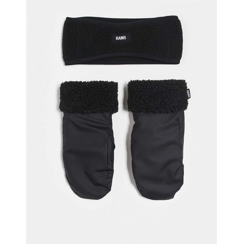 Rains 50020 winter gloves and headband gift set in black 111046116
