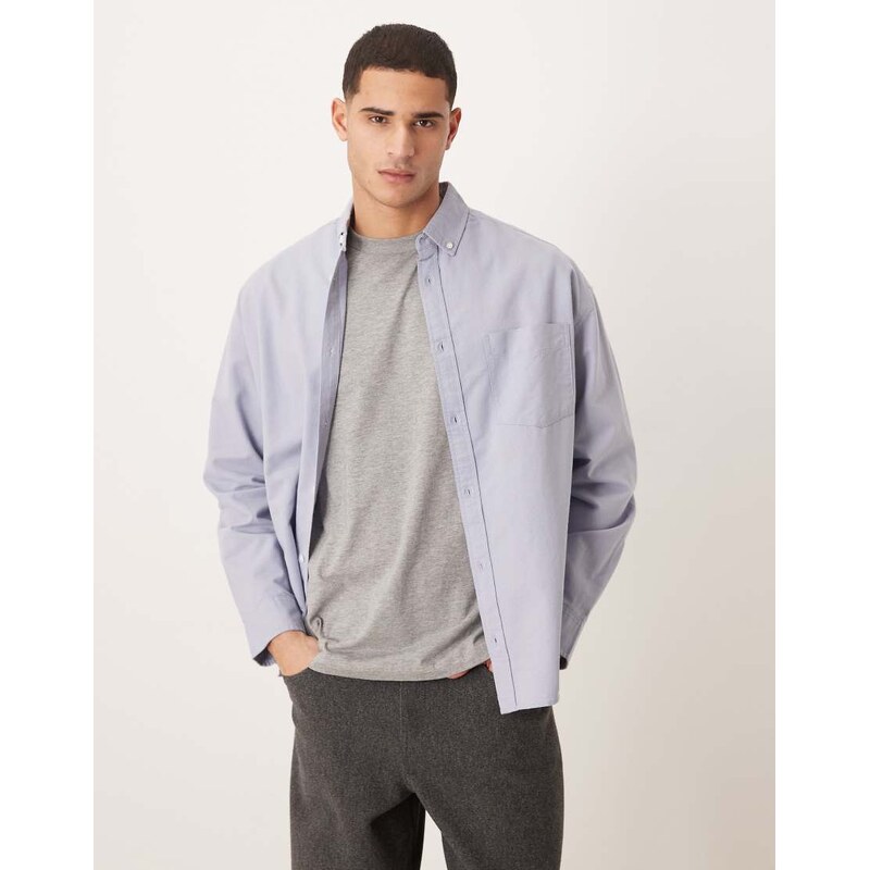 ASOS DESIGN 90s oversized oxford shirt in blue