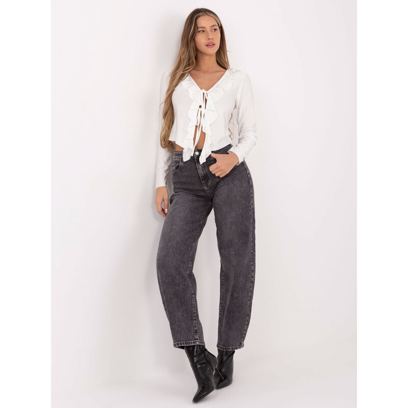 MODA ITALY Jednobarevná halenka s dlouhým rukávem 110945552