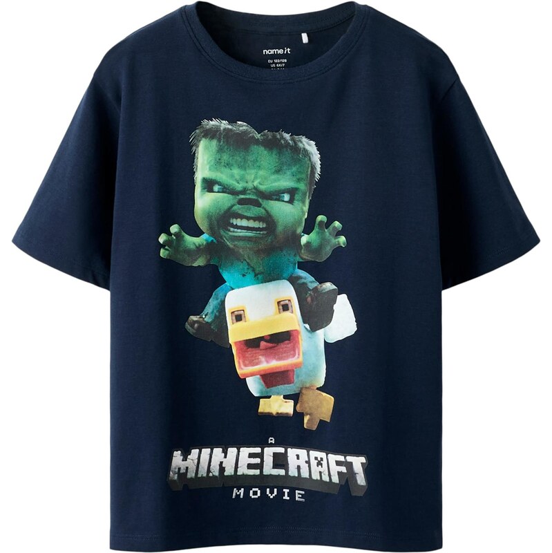 NAME IT Tričko NKMNIF MINECRAFT marine modrá / svítivě modrá /