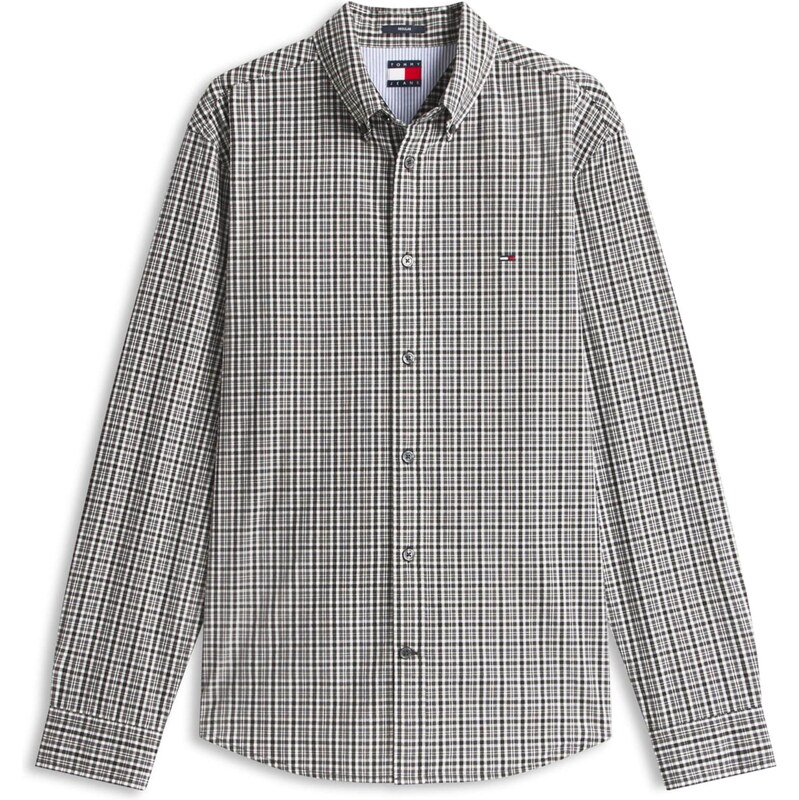 Tommy Jeans Košile šedá / tmavě šedá / černá / bílá