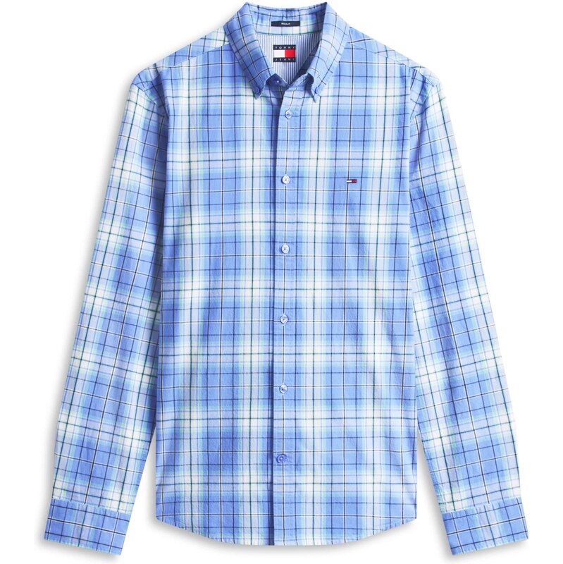 Tommy Jeans Košile světlemodrá / světle zelená / tmavě zelená