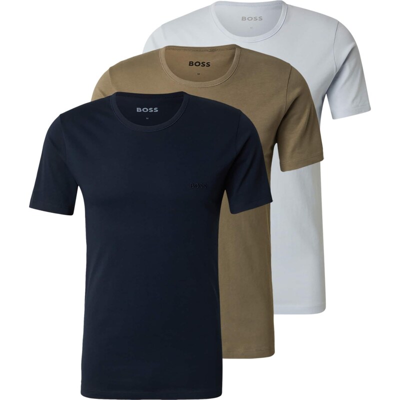 BOSS Tričko námořnická modř / pastelová modrá / khaki