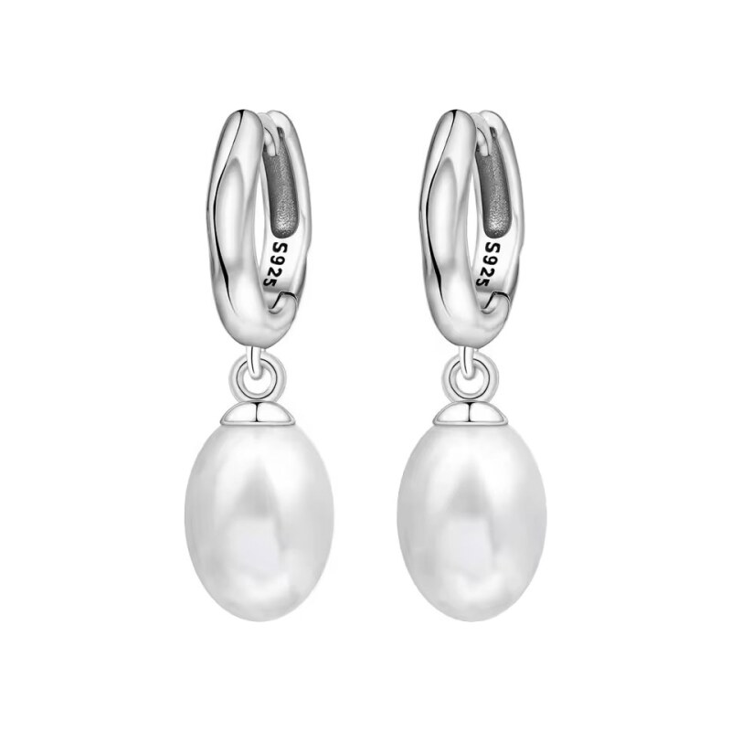 GRACE Silver Jewellery Stříbrné náušnice s bílou perlou Alieta – 110956208