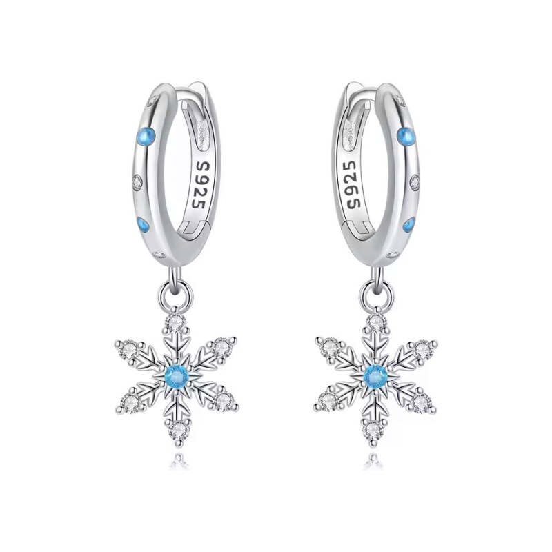 GRACE Silver Jewellery Stříbrné náušnice se sněhovou vločkou – stříbro 110956210