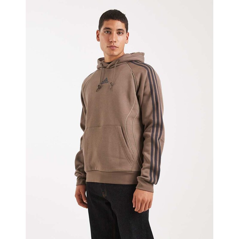 adidas Originals Adicolor teamgeist cut line hoodie in blanch brown - 115504488
