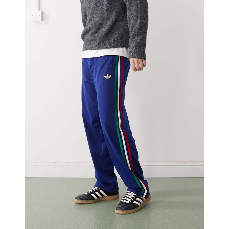 adidas Originals Firebird track pants in blue and green