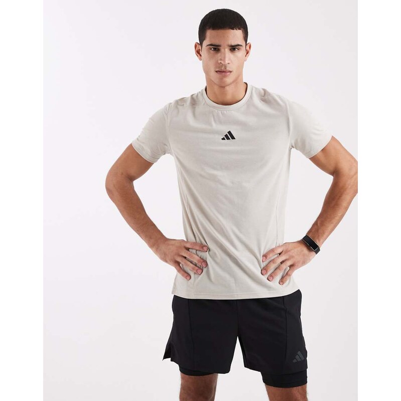 adidas performance Designed for training workout tee in beige