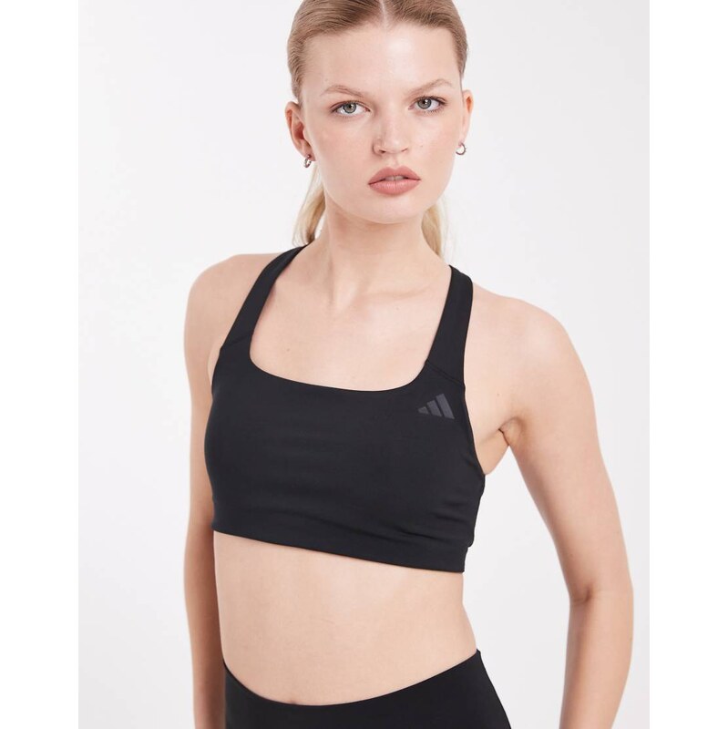 adidas performance Optime medium support sports bra in black