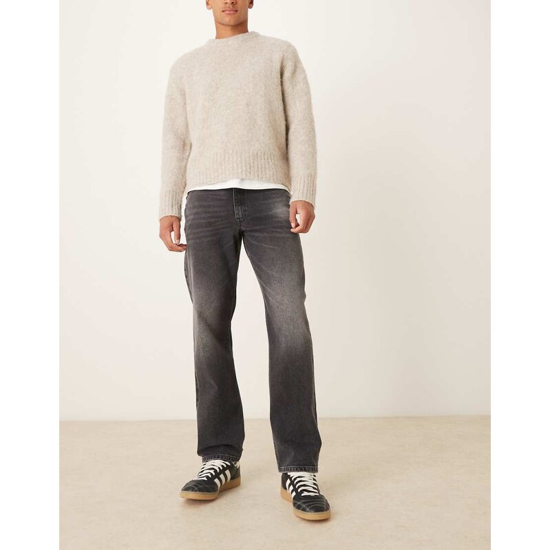 ASOS DESIGN straight jeans in washed black