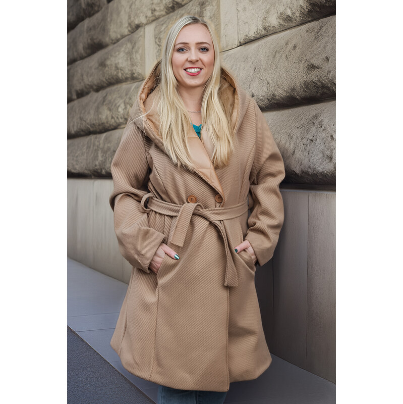 Italy fashion Zimní kabát STUARD [1037] Barva: Oříšková, Velikost: UNI 110971732