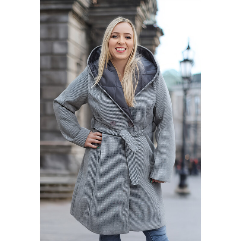 Italy fashion Zimní kabát STUARD [1037] Barva: Šedá, Velikost: UNI: M 110971729