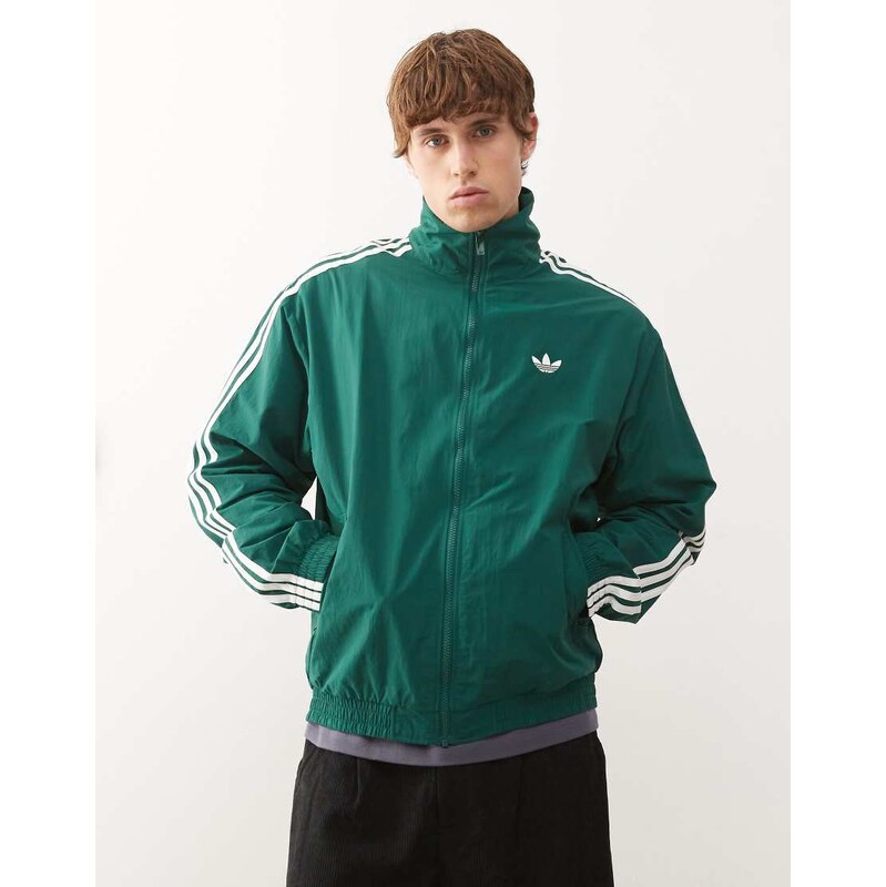 adidas Originals Firebird woven track top in green