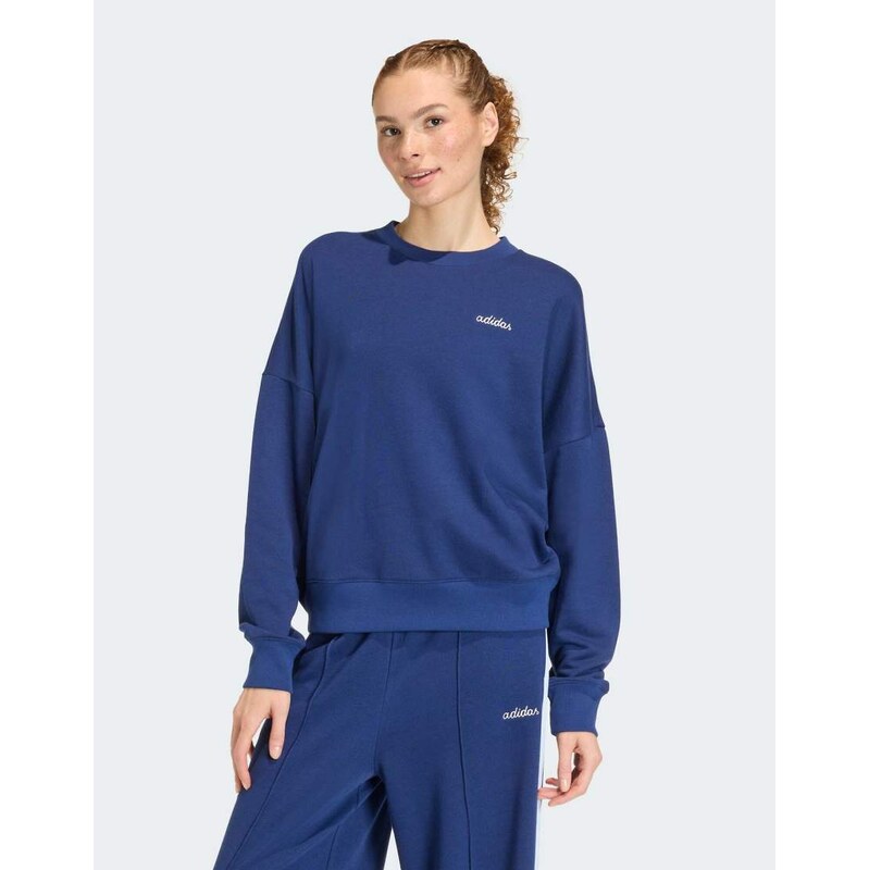 adidas performance sweatshirt with embroidered graphic in dark