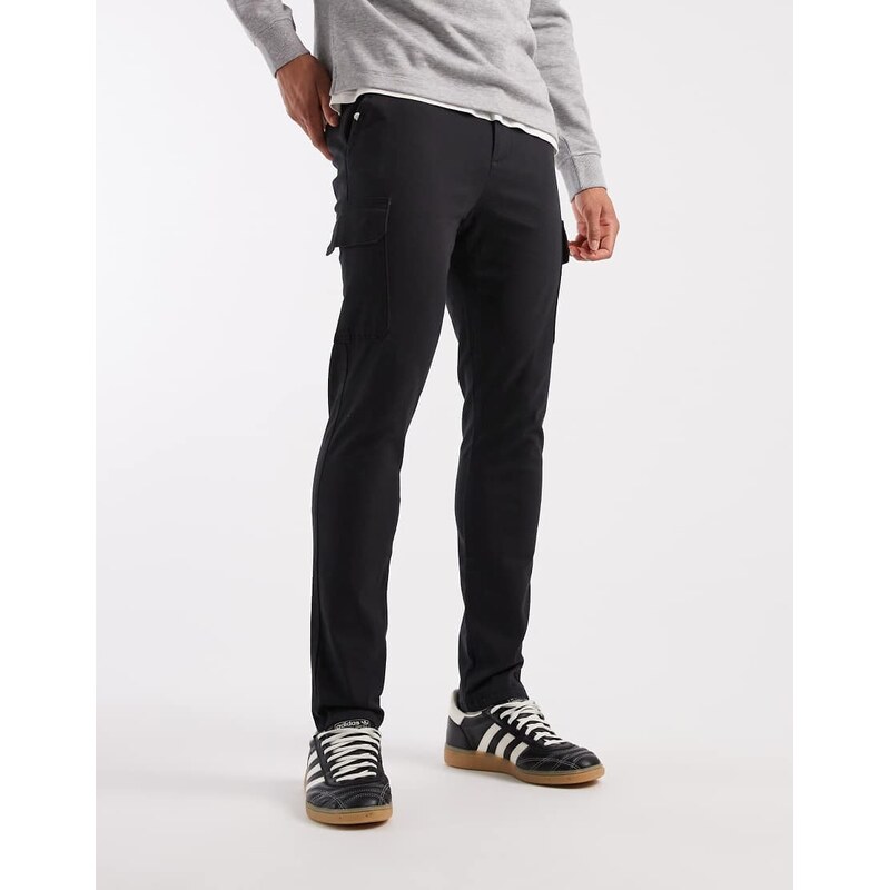 ASOS DESIGN skinny cargo trousers in black