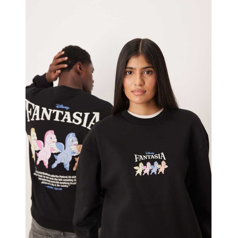 ASOS DESIGN Disney Fantasia unisex relaxed sweatshirt with unicorn 110971848