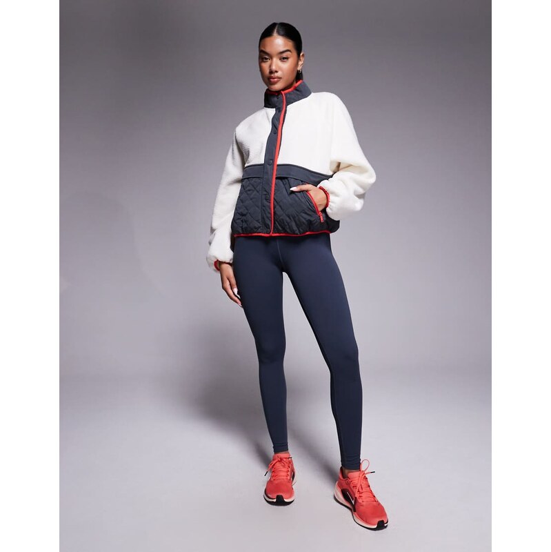 PE Nation Technique Quilt Jacket in whisper white and marine