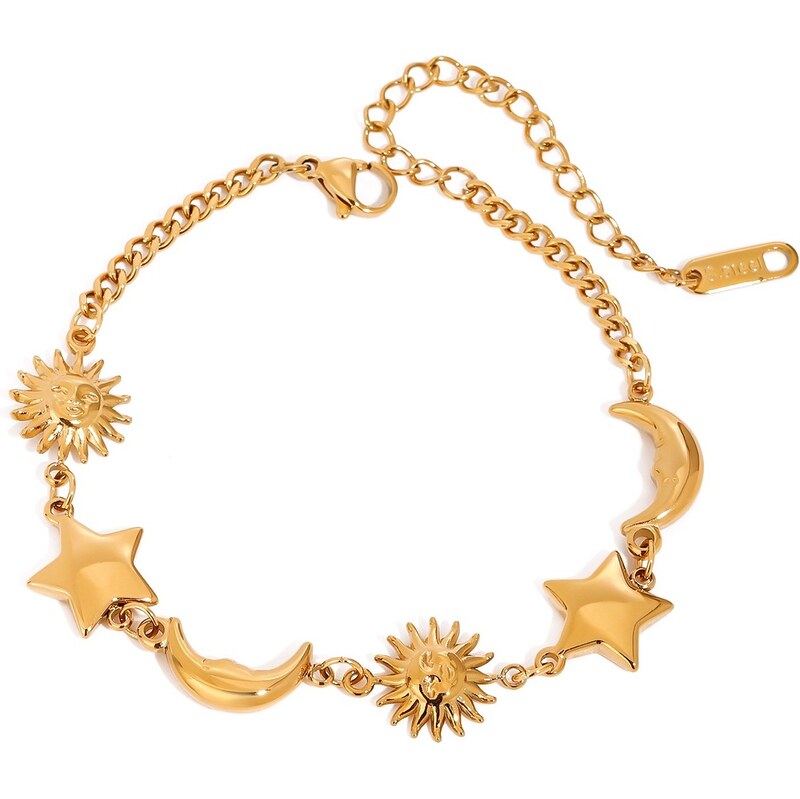 ELENYS Luna Stella Mini – pozlacený náramek 18K žluté zlato