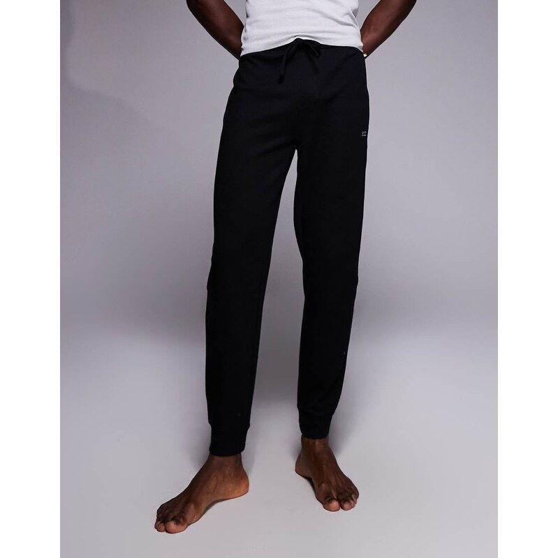 BOSS Bodywear cuffed waffle lounge joggers in black
