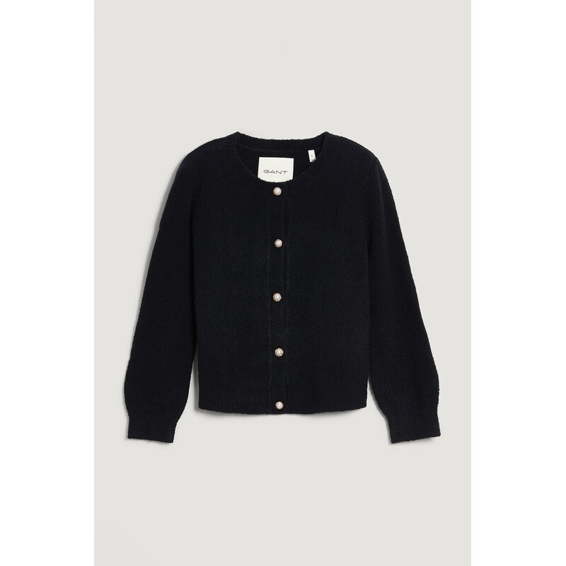 KARDIGÁN GANT BOUCLE C-NECK CARDIGAN BLACK