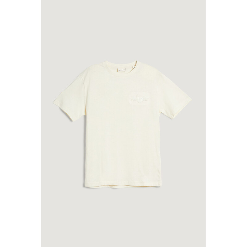 TRIČKO GANT REG TONAL SHIELD SS T-SHIRT CREAM