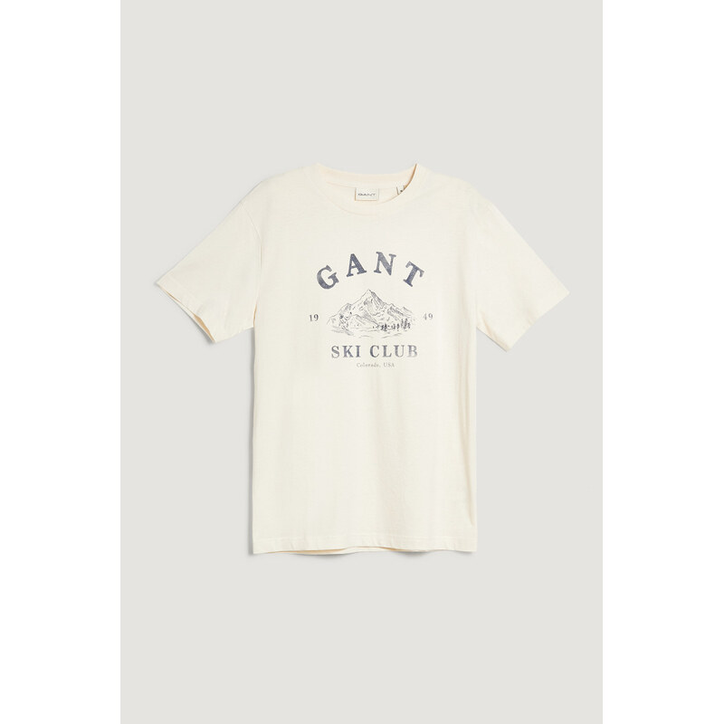 TRIČKO GANT GRAPHIC SS T-SHIRT CREAM