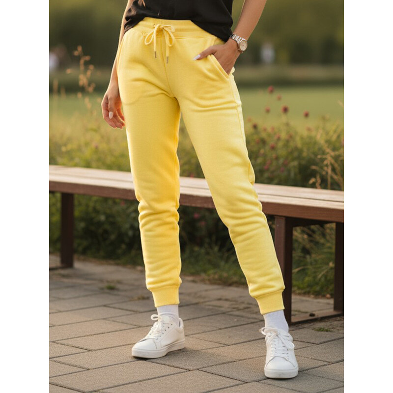 BASIC Žluté dámské tepláky FITS Žlutá 78280911