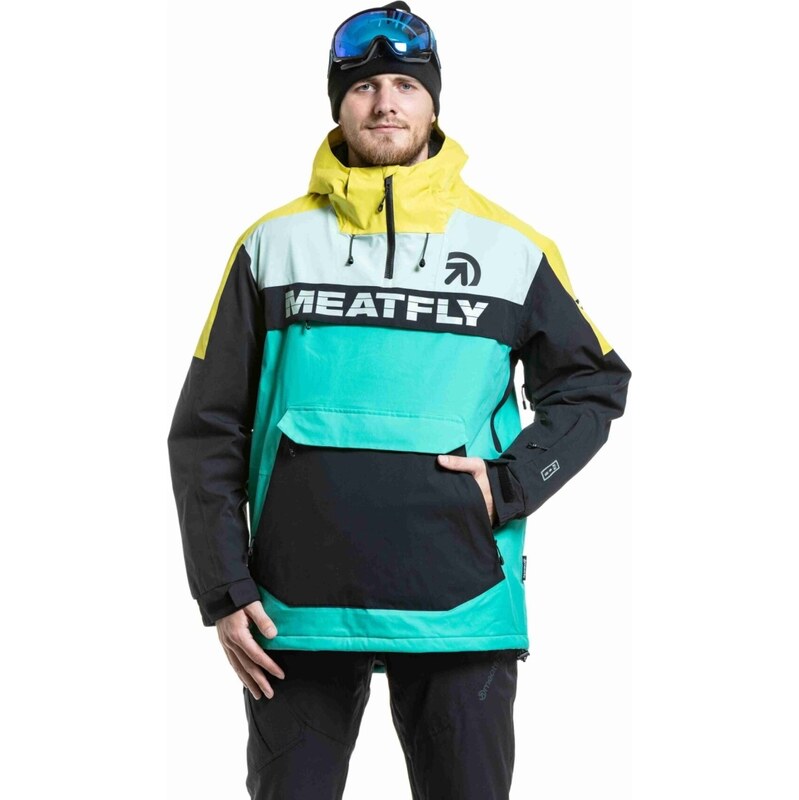 Pánská SNB & SKI bunda Meatfly Zenith tyrkysová/černá/žlutá
