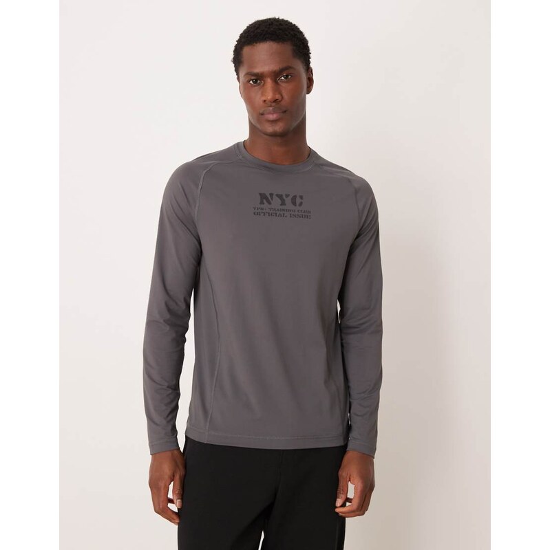 Abercrombie & Fitch YPB workout long sleeve top in grey