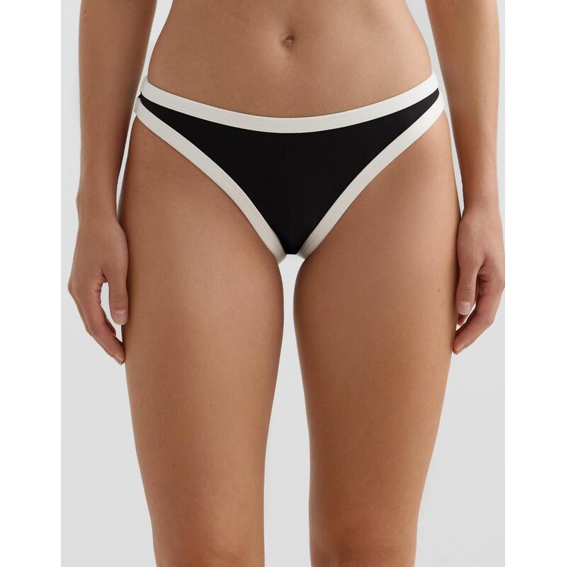 OYSHO Contrast trim classic bikini briefs in black