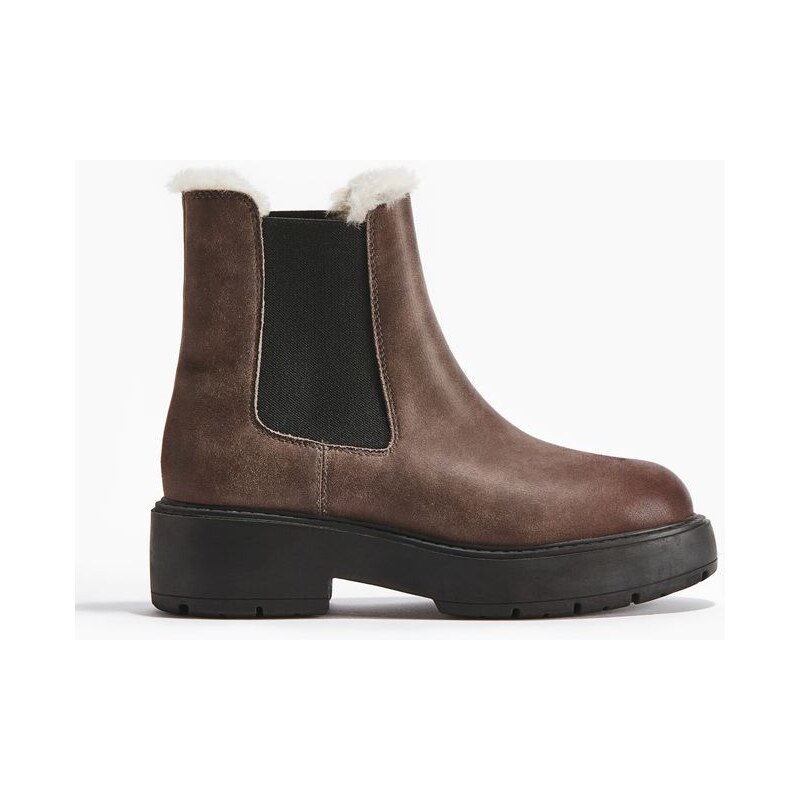 H&M - Zateplené kotníkové boty chelsea - hnědá 110991168