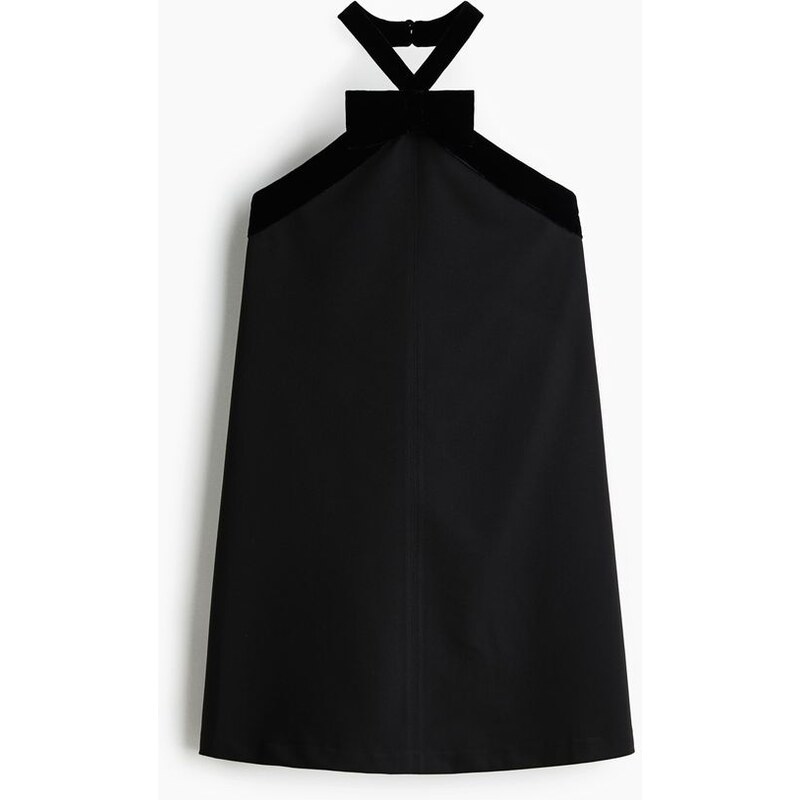 H&M - Šaty halternecks mašlí - Černá