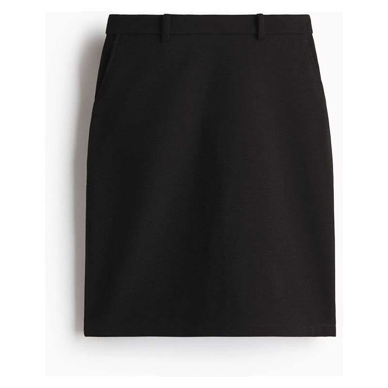 H&M - Žerzejová pouzdrová sukně - Tmavě Šedá