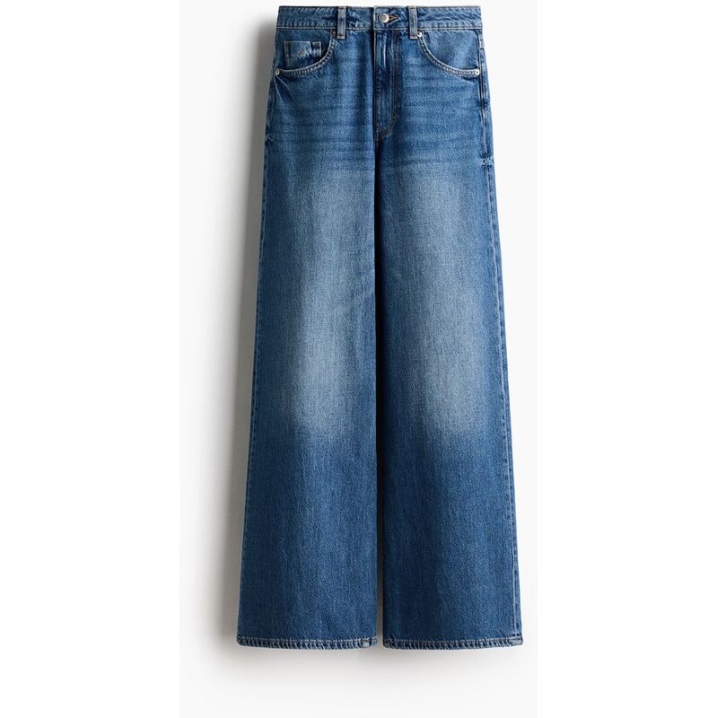 H&M - Wide Ultra High Jeans - modrá 110991253
