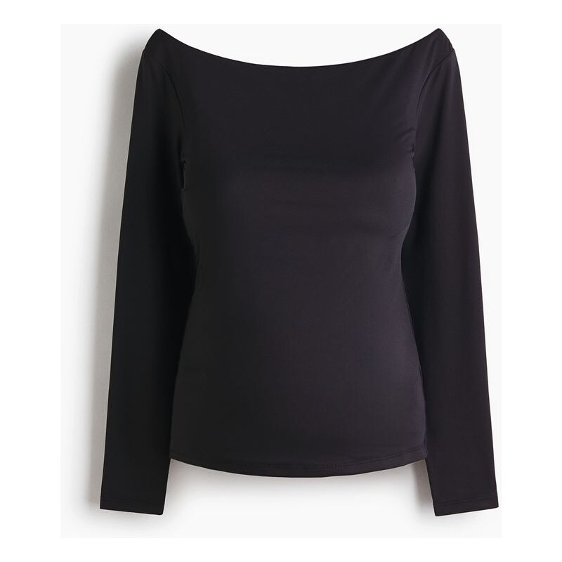 H&M - MAMA Tops lodičkovým výstřihem - Černá