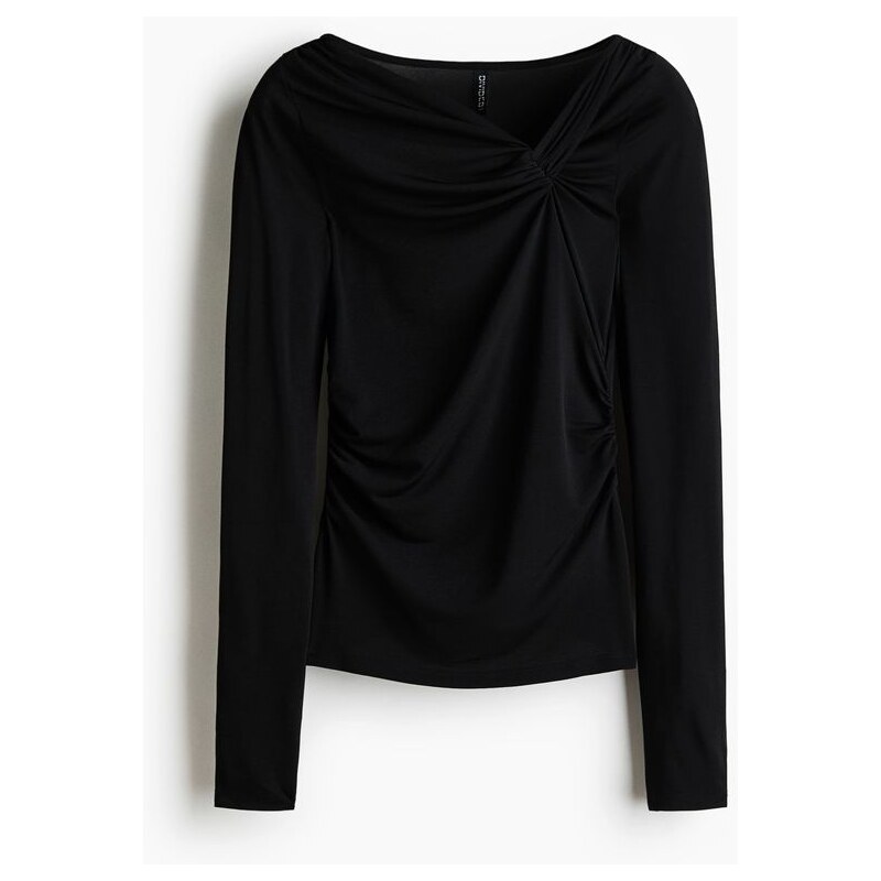H&M - Top se stočeným detailem - Černá