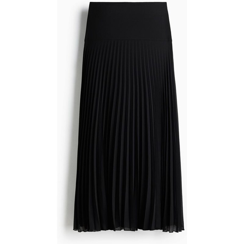 H&M - Plisovaná šifonová sukně - Černá