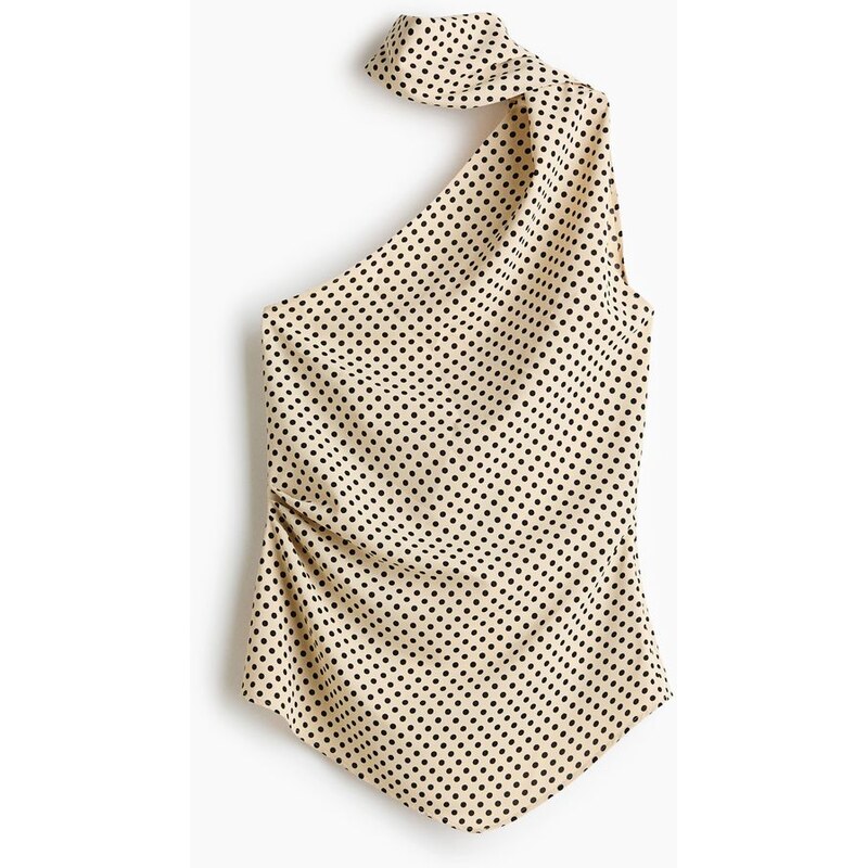 H&M - Tops šálovým límcem - béžová 110991203