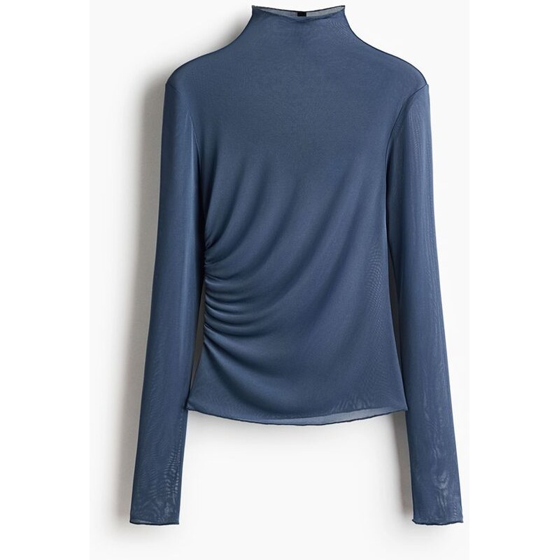 H&M - Lehounký žerzejový top - Ocelová Modř