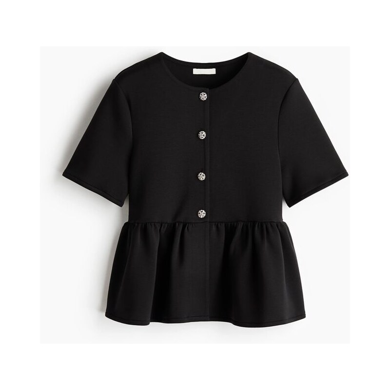 H&M - Top peplum - Černá