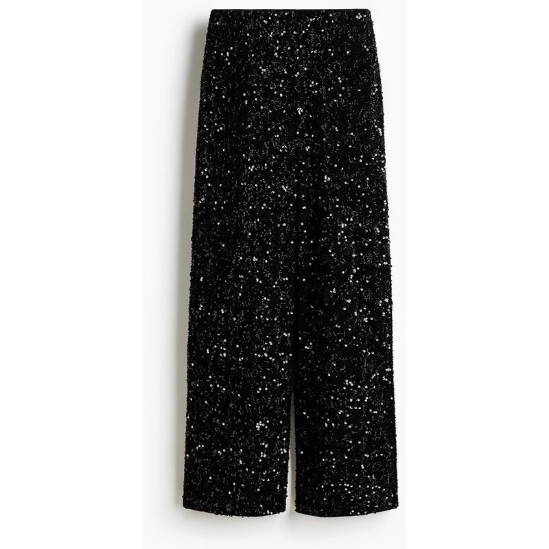 H&M - Flitrové kalhoty - černá 110991378