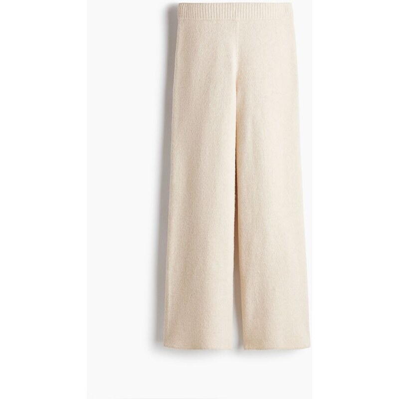 H&M - Kalhoty z jemného úpletu - Světle Béžová