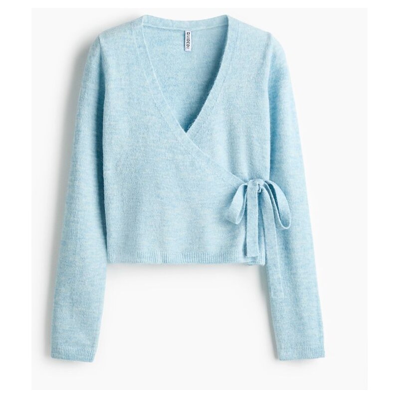 H&M - Zavinovací svetr - Bleděmodrý Melír