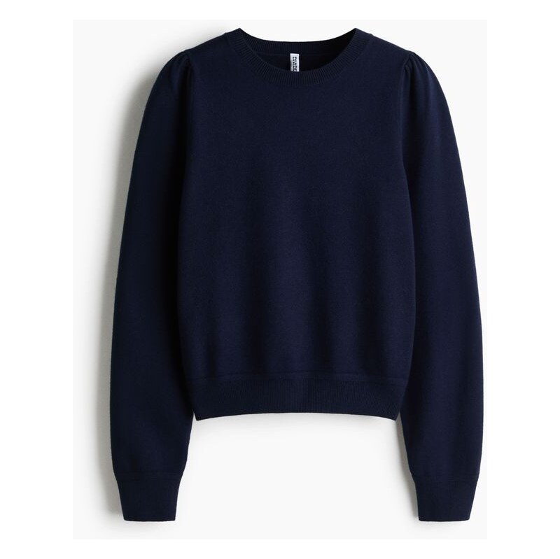 H&M - Svetrs nabíraným rukávem - modrá 110991544