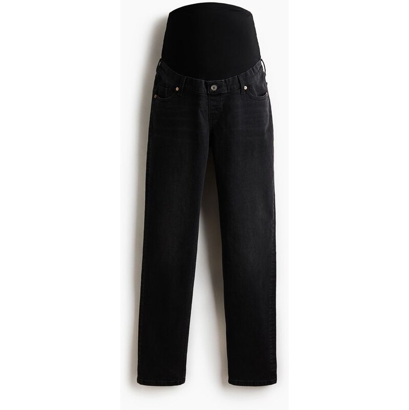 H&M - MAMA Slim Straight High Jeans - Tmavě Šedý Denim
