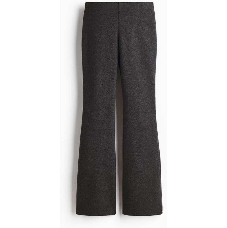 H&M - Pletené kalhoty Flared - Tmavě Šedá