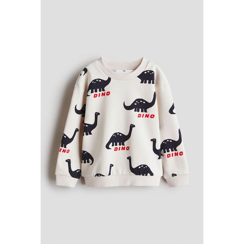 H&M - Mikinas potiskem - Světle Béžová/Dinosauři