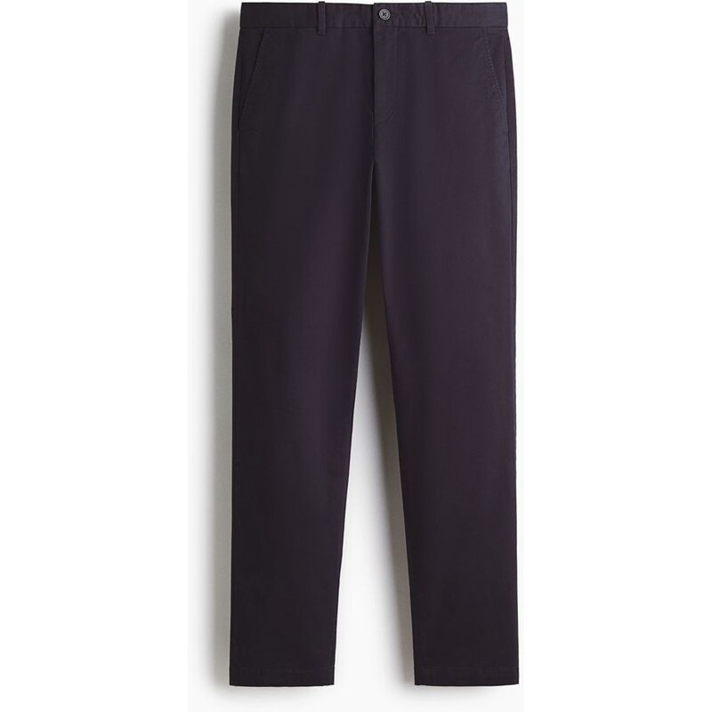 H&M - Bavlněné kalhoty chino Slim Fit - Tmavomodrá