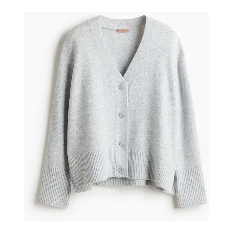 H&M - Propínací svetr - šedá 110991731