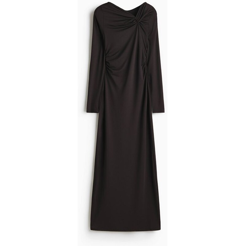 H&M - Řasené žerzejové šaty - Černá